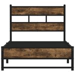 vidaXL Cadre de lit en métal sans matelas chêne fumé 107x203 cm