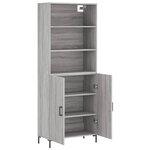 vidaXL Buffet haut Sonoma gris 69 5x34x180 cm Bois d'ingénierie