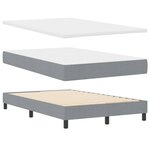 vidaXL Lit à ressorts avec coussin Gris clair 120 x 200 cm tissu