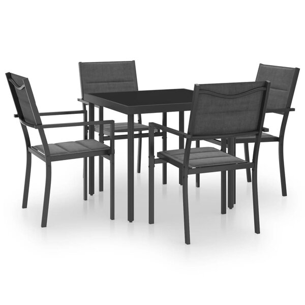 vidaXL Ensemble à manger d'extérieur 5 Pièces Acier