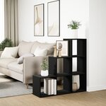 vidaXL Étagère séparatrice de pièce à 3 niveaux noir 99x29x99 cm