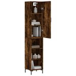 vidaXL Buffet haut Chêne fumé 34 5x34x180 cm Bois d'ingénierie