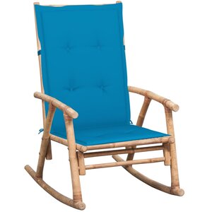 vidaXL Chaise à bascule avec coussin Bambou