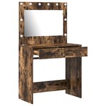 vidaXL Coiffeuse Chêne fumé 78.5 x 41 x 135 cm Bois d'ingénierie