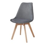 Lot de 4 chaises de salle à manger 82 x 49 x 54 cm moderne design robuste velours côtelé gris 03_0009825