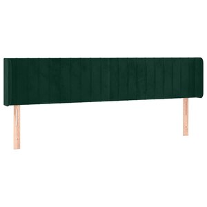 vidaXL Tête de lit avec oreilles Vert foncé 163x16x78/88 cm Velours