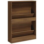 vidaXL Armoire à chaussures Chêne marron 59x17x81 cm Bois d'ingénierie