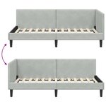 vidaXL Cadre de lit d'angle Autre Gris clair 80 x 200 cm