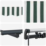 vidaXL Auvent Vert et blanc 450 × 350 cm tissu