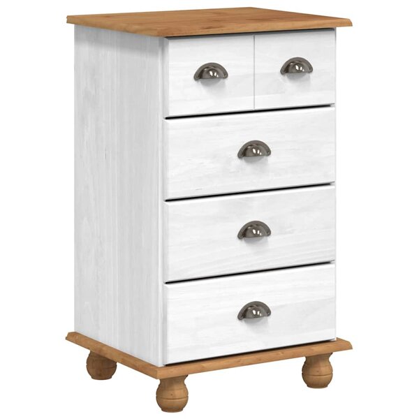 vidaXL Commode ASKIM Blanc 45.8 x 40 x 79 cm Bois de pin massif