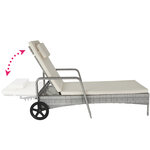 Tectake bain de soleil aluminium cassis 6 positions avec roulettes - gris clair