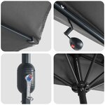 vidaXL Parasol de jardin Anthracite 294 x 150 x 223 cm tissu