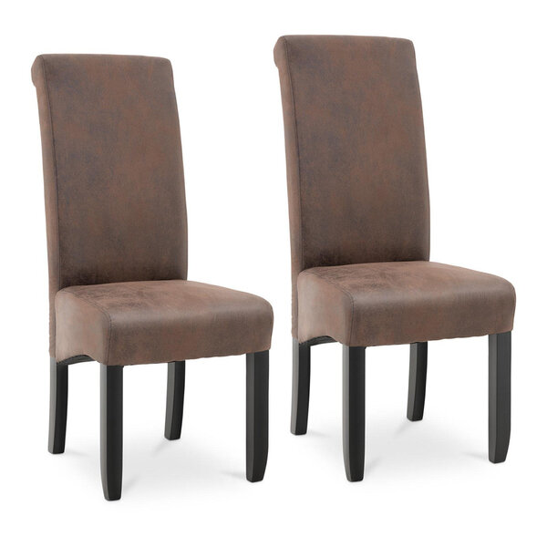 Lot de deux chaises rembourrée 180 kg max surface d'assise de 44 5 x 44 cm coloris marron 14_0000095