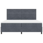 vidaXL Lit à ressorts avec matelas Gris foncé 200 x 200 cm Velours