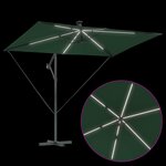 vidaXL Parasol banane à mât déporté Vert 294 x 200 x 254 cm