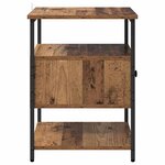 vidaXL Cabinet de chevet avec tiroir 2 Pièces Bois ancien 40 x 42 x 56 cm
