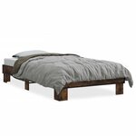 vidaXL Cadre de lit sans matelas chêne fumé 75x190 cm