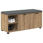 vidaXL Banc d'entrée avec coussin Uni Chêne artisanal 100 x 38 x 46 cm