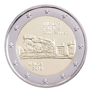 2 euros commémorative Malte 2018 UNC - Temples de Mnajdra.
