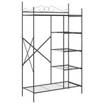 vidaXL Armoire Ouverte avec étagère Noir 104 5 x 45 x 172 cm Acier