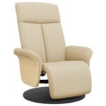 vidaXL Fauteuil inclinable avec repose-pied crème tissu