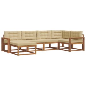 vidaXL Ensemble de canapés d'extérieur 6 Pièces Naturel et Beige