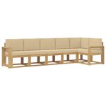 vidaXL Ensemble de canapés d'extérieur 6 Pièces Blanc et Beige Polyester
