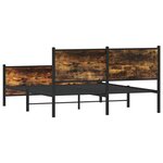 vidaXL Cadre de lit en métal sans matelas chêne fumé 137x190 cm