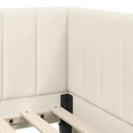 vidaXL Cadre de lit d'angle avec tête de lit Crème 90 x 200 cm Velours