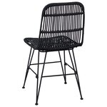 vidaXL Chaise de salle à manger 2 pc Rattan et Acier Noir