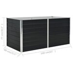 Vidaxl jardinière surélevée anthracite 160x80x77 cm acier galvanisé
