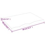 vidaXL Dessus de table 80x60x(2-4) cm bois de chêne massif non traité