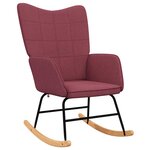 vidaXL Chaise à bascule avec tabouret Rouge bordeaux Tissu