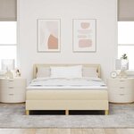 vidaXL Lit à ressorts avec matelas Crème 140 x 200 cm tissu