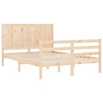 vidaXL Cadre de lit avec tête de lit 140x190 cm bois massif