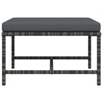 vidaXL Repose-pied sectionnel avec coussin Gris Résine tressée