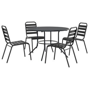 vidaXL Ensemble de chaises de jardin empilables 5 Pièces anthracite