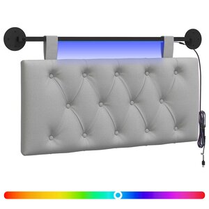 vidaXL Tête de lit suspendue Gris nuage Tissu