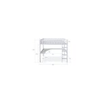 Lit mezzanine avec bureau pour enfant 90x200 cm blanc bois de pin
