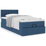 VidaXL Cadre de lit ottoman avec matelas bleu 80x200 cm tissu