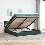 VidaXL Cadre de lit ottoman avec matelas vert foncé 180x200 cm velours