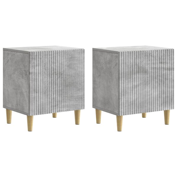 vidaXL Cabinet de chevet 2 Pièces Gris béton 43 x 34 5 x 50 cm