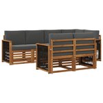 vidaXL Ensemble de canapés d'extérieur 6 pc Naturel et Anthracite