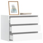 vidaXL Commode d'angle blanc 80x41x58 cm bois d'ingénierie