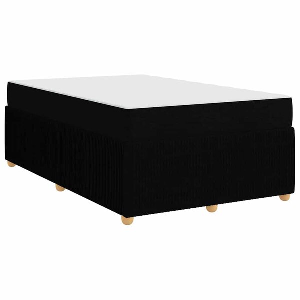 vidaXL Cadre de lit avec matelas Noir 120 x 190 cm tissu