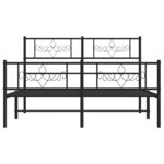 vidaXL Cadre de lit métal sans matelas avec pied de lit noir 150x200cm