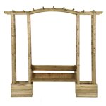 vidaXL Pergola de jardin avec banc et jardinières Bois de pin imprégné
