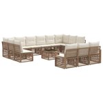 vidaXL Ensemble de canapé de jardin 14 Pièces Beige polyrotin