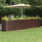 vidaXL Lit surélevé de jardin Acier enduit de poudre marron