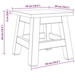 vidaXL Tabouret Naturel 26 x 26 x 26 cm Bois d'Acajou